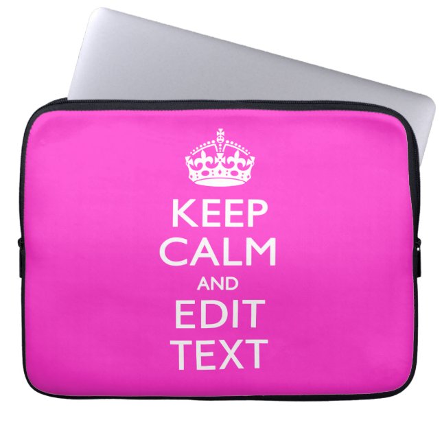 Persoonlijke Keep Calm Laat Jouw Tekst zien op Hee Laptop Sleeve (Voorkant)