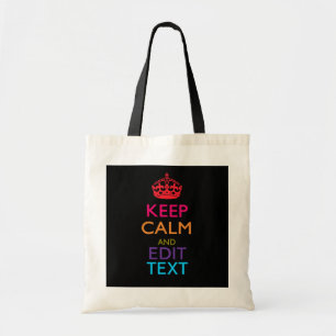 Persoonlijke KEEP CALM Met Uw Tekst Meerkleurig Tote Bag
