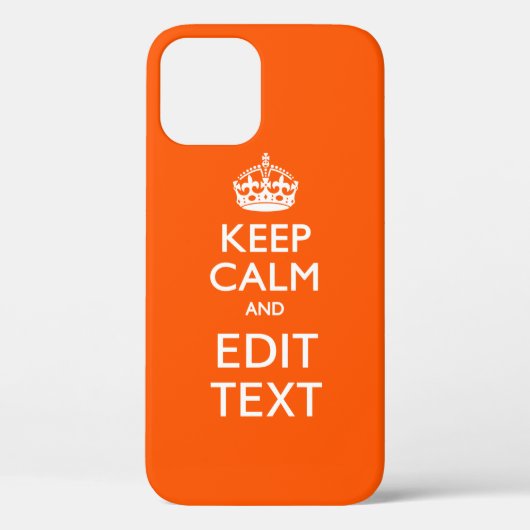 Persoonlijke KEEP CALM Met Uw Tekst Oranje Case-Mate iPhone Case (Achterkant)