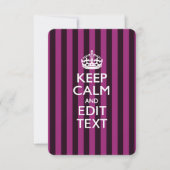 Persoonlijke KEEP CALM Uw Tekst Fuchsia Strepen (Voorkant)