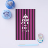 Persoonlijke KEEP CALM Uw tekst Fuchsia Strepen Flyer (Enkel)