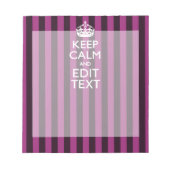 Persoonlijke KEEP CALM Uw tekst op roze fuchsia Notitieblok (Voorkant)