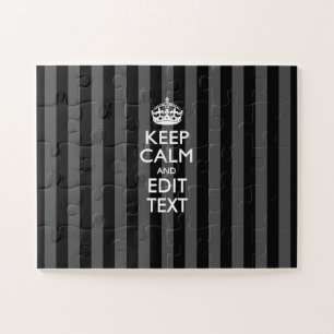 Persoonlijke Keep Calm Zwarte Strepen Decoratie Legpuzzel