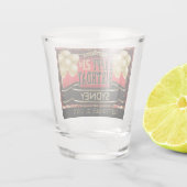 Persoonlijke Keepomwille Happy Birthday - rood Shot Glas (Achterkant)