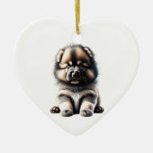 Persoonlijke Keeshond Puppy Keramisch Ornament (Voorkant)