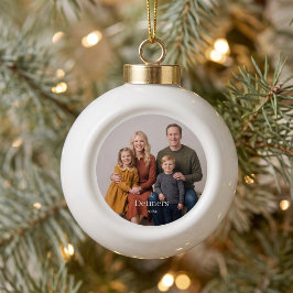 Persoonlijke keramische bal familie foto ornament