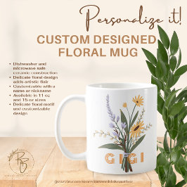 Persoonlijke keramische bloemenmok koffiemok