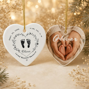 Persoonlijke keramische kerstversiering in hartvor keramisch ornament