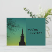 Persoonlijke kerk Steeple Baptism Kaart (Staand voorkant)