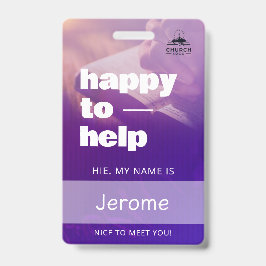 Persoonlijke Kerkvrijwilliger Hier om te Helpen Na Badge