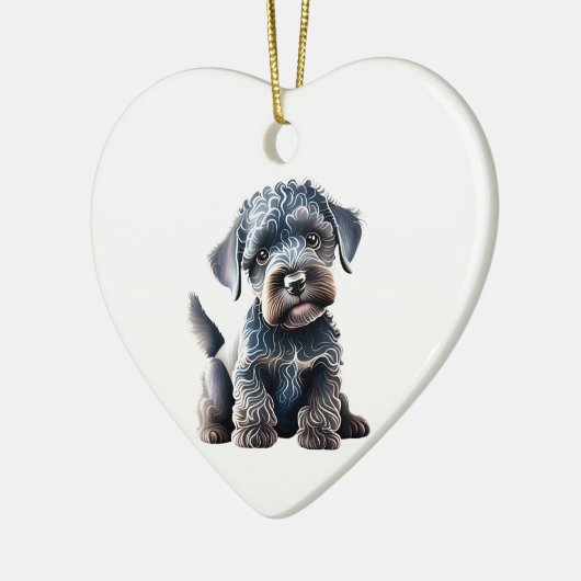 Persoonlijke Kerry Blue Terrier Puppy Keramisch Ornament (Links)