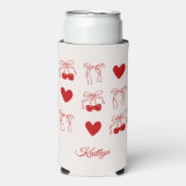 Persoonlijke Kers Lint Bachelorette Feest Custom Seltzer Blikjeskoeler (Seltzer Voorkant)