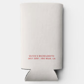 Persoonlijke Kers Lint Bachelorette Feest Custom Seltzer Blikjeskoeler (Achterkant)