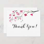 Persoonlijke kersbloesem aquarel - Dank je wel Kaart (Voorkant / Achterkant)