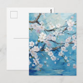 Persoonlijke Kersebloesem Blauw Briefkaart (Voorkant / Achterkant)