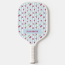 Persoonlijke Kersen Blauwe Strepen Retro Cute