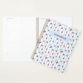 Persoonlijke kersen blauwe strepen retro cute planner (Display)