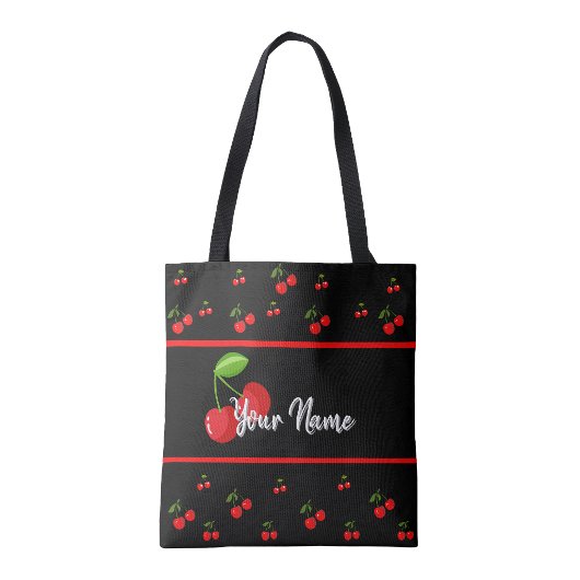 Persoonlijke kersendruk boodschappentas tote bag