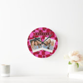 Persoonlijke Kersenruit Retro Aangepaste Naam Ronde Klok (Huis)
