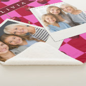 Persoonlijke Kersenruit Retro Aangepaste Naam Sherpa Deken (3/4)