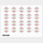 Persoonlijke kerst adreslabels ronde sticker (Vel)