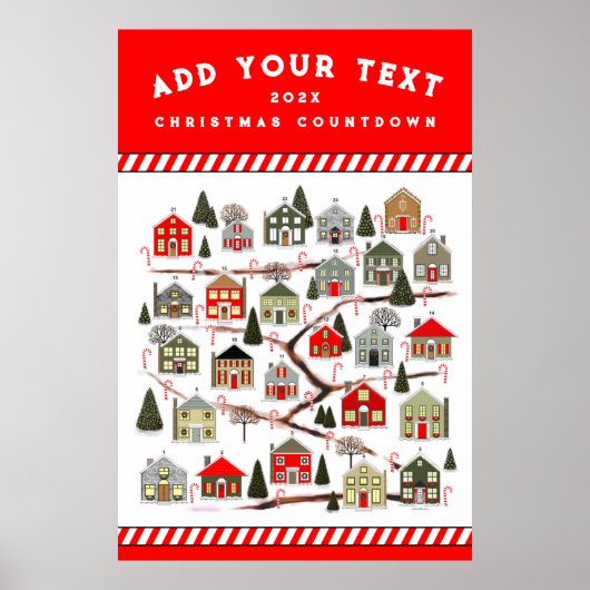 Persoonlijke kerst adventkalender poster (Voorkant)