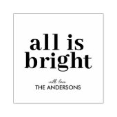 Persoonlijke Kerst 'All Is Bright' Rubberstempel (Afrduk)