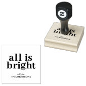 Persoonlijke Kerst 'All Is Bright' Rubberstempel (Gestempeld)