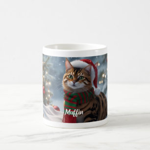 Persoonlijke Kerst Bengal Kat Kerstmis Koffiemok