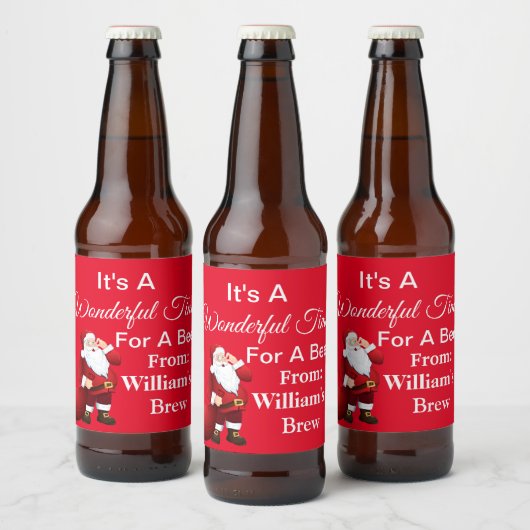 Persoonlijke Kerst  Bier Etiket (Flessen)