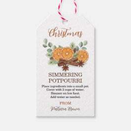 Persoonlijke Kerst Borrelende Potpourri Cadeaulabel
