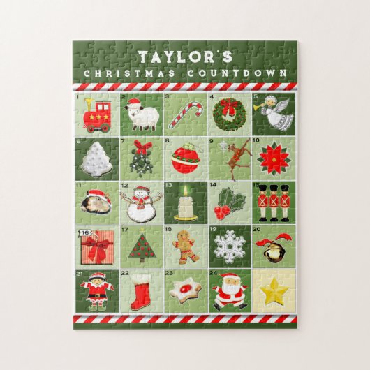 Persoonlijke Kerst Countdown Adventkalender Legpuzzel (Verticaal)