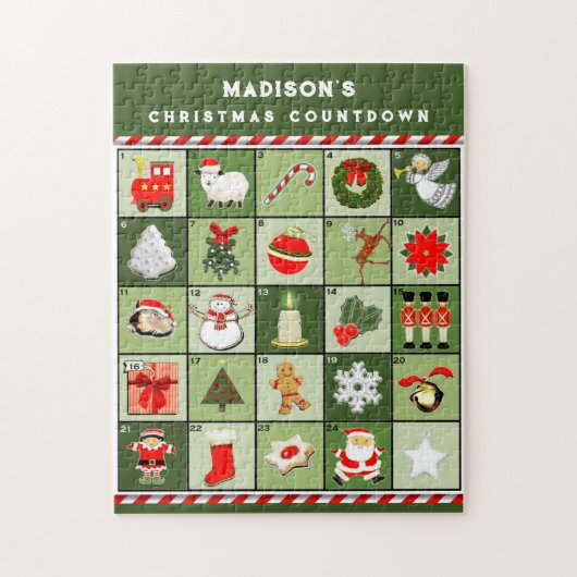 Persoonlijke Kerst Countdown Legpuzzel (Verticaal)