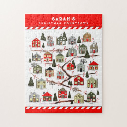 Persoonlijke Kerst Countdown Legpuzzel (Verticaal)