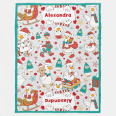 Persoonlijke Kerst Cute Gans Naam Fleece Deken (Voorkant)