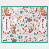 Persoonlijke Kerst Cute Gans Naam Fleece Deken (Voorkant (Horizontaal))