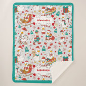 Persoonlijke Kerst Cute Gans Naam Sherpa Deken (Voorkant)
