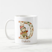 Persoonlijke Kerst D Initiële Monogram Koffiemok (Links)