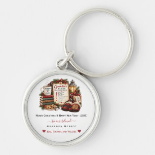 Persoonlijke kerst- en nieuwjaarskaart voor oma sleutelhanger
