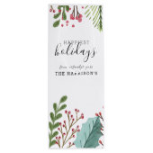 Persoonlijke Kerst Foliage Wijn Cadeautas (Achterkant)