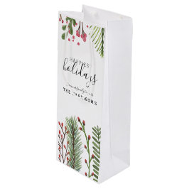 Persoonlijke Kerst Foliage Wijn Cadeautas