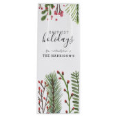 Persoonlijke Kerst Foliage Wijn Cadeautas (Voorkant)