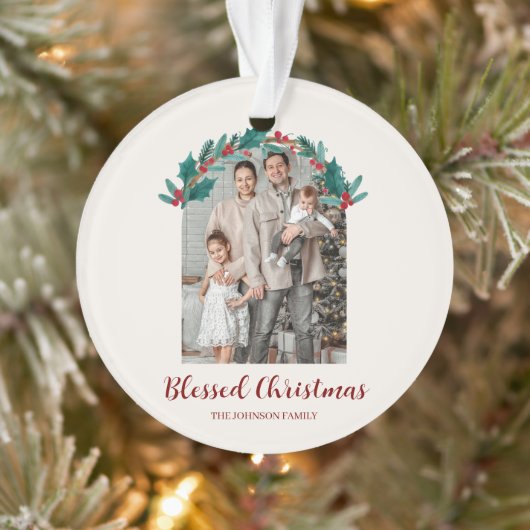 Persoonlijke Kerst Foto Acryl Ornament (Boom)