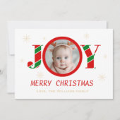 Persoonlijke Kerst-foto met Joy Feestdagenkaart (Voorkant)
