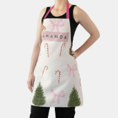 Persoonlijke Kerst Gingerbread & Roze Strik Schort (Insitu)