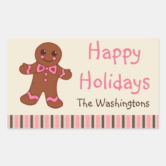 Persoonlijke Kerst Gingerbread Stickers (Voorkant)