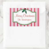 Persoonlijke Kerst Holly Cadeaubonnetje Stickers (Tas)