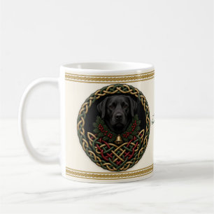 Persoonlijke Kerst hond Zwarte Labrador Koffiemok