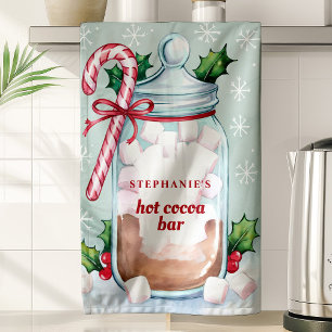Persoonlijke Kerst Hot Cocoa Bar Cadeaudoek Theedoek