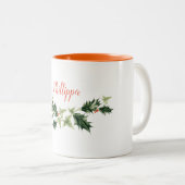 Persoonlijke,  kerst in Holly en Ivy Tweekleurige Koffiemok (Voorkant rechts)